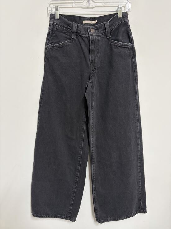 Levi's Denim - Levis 94 Baggy Wide Leg Jeans Womens 25x30 Black High Rise Relaxed Denim
